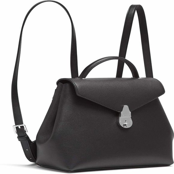Calvin Klein Leather Statement Backpack Black NWT main image 5